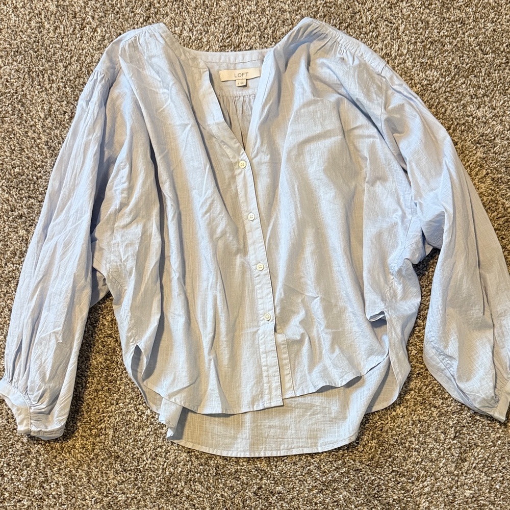 LOFT Sky Blue Casual Blouse